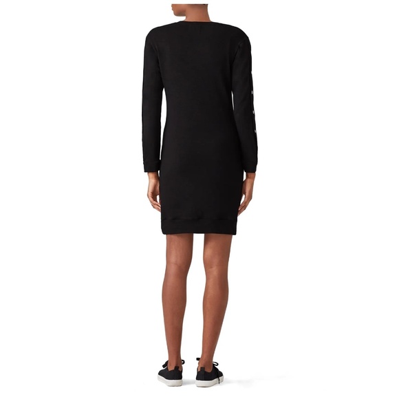 MONROW Sweatshirt Maternity Sheath Dress Casual Cute & Comfortable Black Size L - Picture 2 of 4